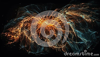 Exploding galaxy creates abstract pattern in futuristic space illustration generated by AI Cartoon Illustration