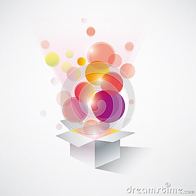 Exploding gift box Vector Illustration