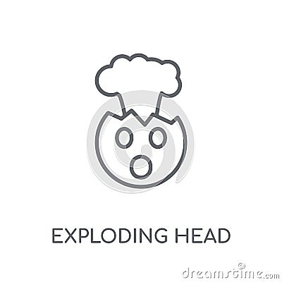 Exploding Head emoji linear icon. Modern outline Exploding Head Vector Illustration