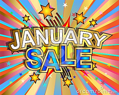 Exploding January Sale Vector Illustration