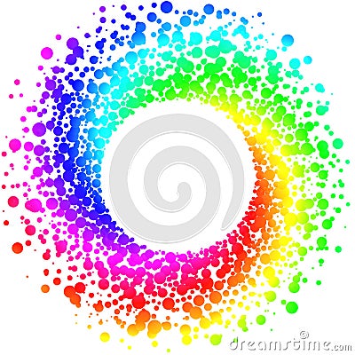 Circular rainbow round frame border Stock Photo