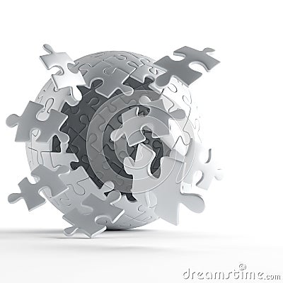 Exploding Puzzle Ball Royalty-Free Stock Image | CartoonDealer.com ...