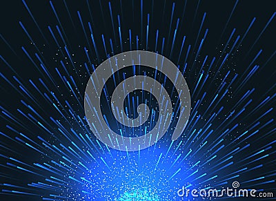 Exploding star in space vector abstract blue background for event poster Vector Illustration