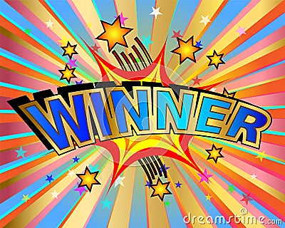 Exploding Winner Sign Vector Illustration