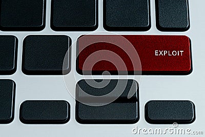 Exploit on Keyboard Stock Photo