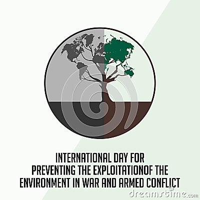 Exploitation of the Environment in War and Armed Conflict Vector Illustration