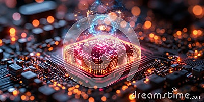 Exploration of quantum computing with emphasis on qubit behavior and optimization. Generative AI Stock Photo