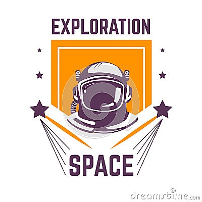 Exploration space isolated icon spaceman in pressure suit Vector Illustration