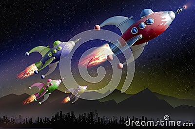 Exploration space patrol Stock Photo