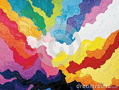 Explore abstract art portraying the dynamic flow of persuasive speech, visualized as merging rivers using a palette of vivid Stock Photo