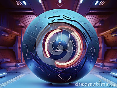 Explore AI-generated art that bends light & color, blending quantum wave-tracing, v-ray tracing, and futuristic design for a capti Stock Photo