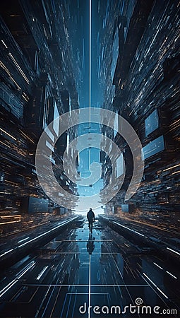 QuantumQuotient: Beyond Binary Horizons. AI generate Stock Photo
