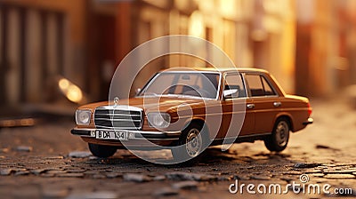 Intriguing City Diorama: 82 Datsun Matchbox Diecast with Ultra-Realistic 3D Elements and High-Resolution Render, Generative AI Stock Photo