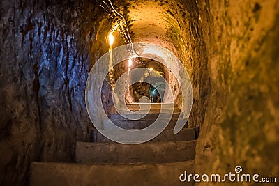 Explore Derinkuyu underground city in Cappadocia, Turkey Stock Photo