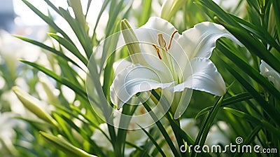 Lilies blooming in fresh splendor Stock Photo