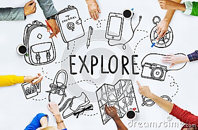 Explore Exploration Travel Journey Backpacker Concept Stock Photo