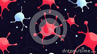Explore how neuronal cells create networks, communicating and learning, showcasing the future of tech and AI in a vibrant style Stock Photo