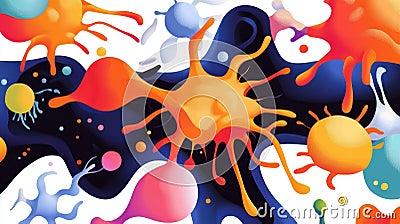 Explore how neuronal cells create networks, communicating and learning, showcasing the future of tech and AI in a vibrant style Stock Photo