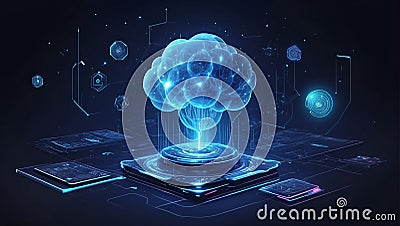 imaginative defi visuals: AI's prowess in rendering. ai generated Stock Photo