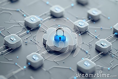Securing digital assets cloud computing data protection virtual environment technology overview cybersecurity focus Stock Photo