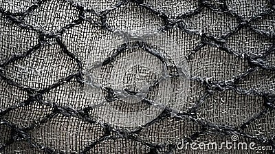Crackled: In-depth Examination Of Woven Fabric Texture And Mesh Pattern Stock Photo