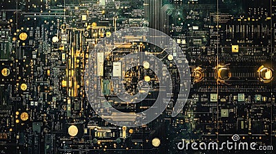 Mesmerizing Futuristic Tapestry of Binary Code and Digital Patterns Stock Photo