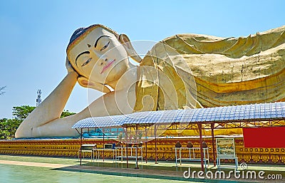 Explore Mya Tha Lyaung Buddha, Bago, Myanmar Stock Photo