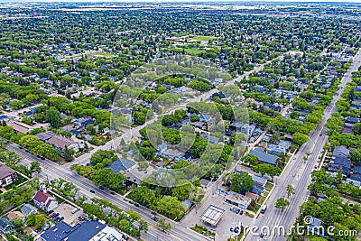 Haultain Saskatoon Aerial Drone View Stock Photo