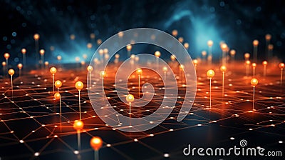 Explore quantum computing network systems for advanced global intelligence Stock Photo