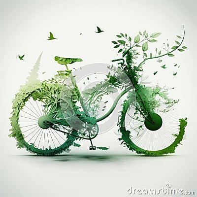 Black and Eco Bikes Designed with High-Quality Generative AI Stock Photo