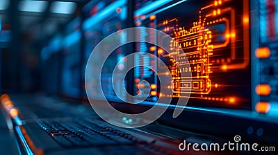Computer Screen Displaying Modeling Software Stock Photo