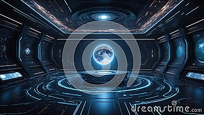QuantumQuotient Nexus: DataEclipse Frontier Unveiled. AI generate Stock Photo
