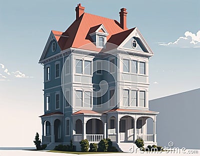 House Vector, AI Cartoon Illustration
