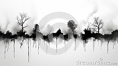 Abstract Ink Blot Art Expressing Inner Feelings Stock Photo