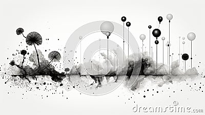 Abstract Ink Blot Art Expressing Inner Feelings Stock Photo