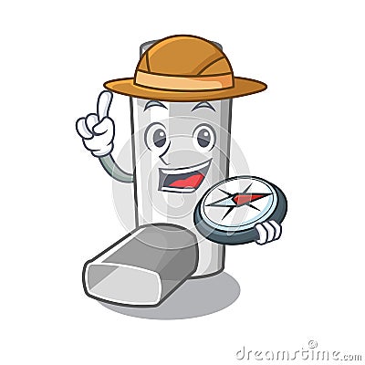 Explorer asthma inhalers isolated in the mascot Vector Illustration