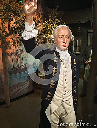 Explorer Captain James Cook Waxwork Editorial Stock Photo