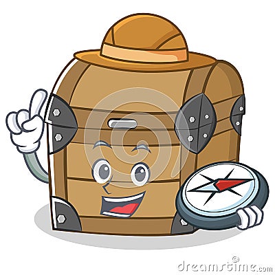 Explorer chest character cartoon style Vector Illustration