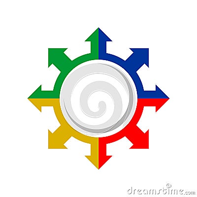 Explorer Compass Direction Colours Symbol Design Vector Illustration