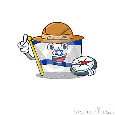 Explorer flag israel with the character shape Vector Illustration