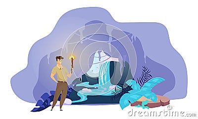 Explorer flat vector illustration Vector Illustration