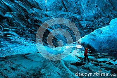 Ice cave, vatnajokull national park, Iceland Editorial Stock Photo