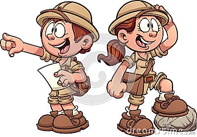 Explorer kids Vector Illustration