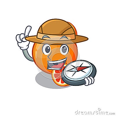 Explorer orange blood in the cartoon shape Vector Illustration