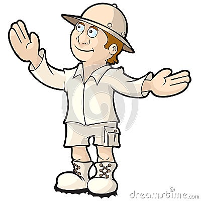 Explorer Tour Guide Vector Illustration