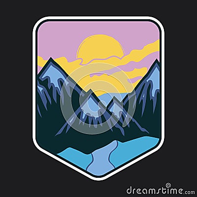 Explorer, Wilderness, Adventure, Emblem Patch Logo Poster Label Vector Illustration Retro Vintage Badge Sticker And T-shirt Design Vector Illustration
