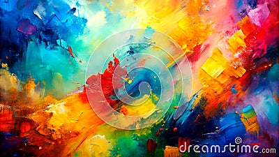Exploring Abstract Art: A Symphony of Color and Texture Generative AI Digital art generation Stock Photo