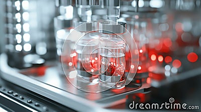 Exploring advanced biocomputing technologies in a modern laboratory setup Stock Photo