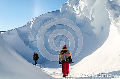 Exploring the Antarctic Ice Stock Photo