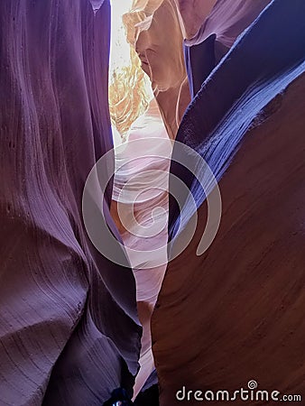 Exploring Antelope Canyon Arizona USA Stock Photo